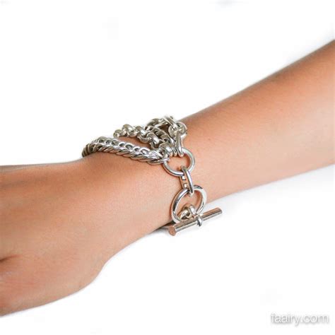 hermes etcetera silver bracelet|Hermes chain bracelets.